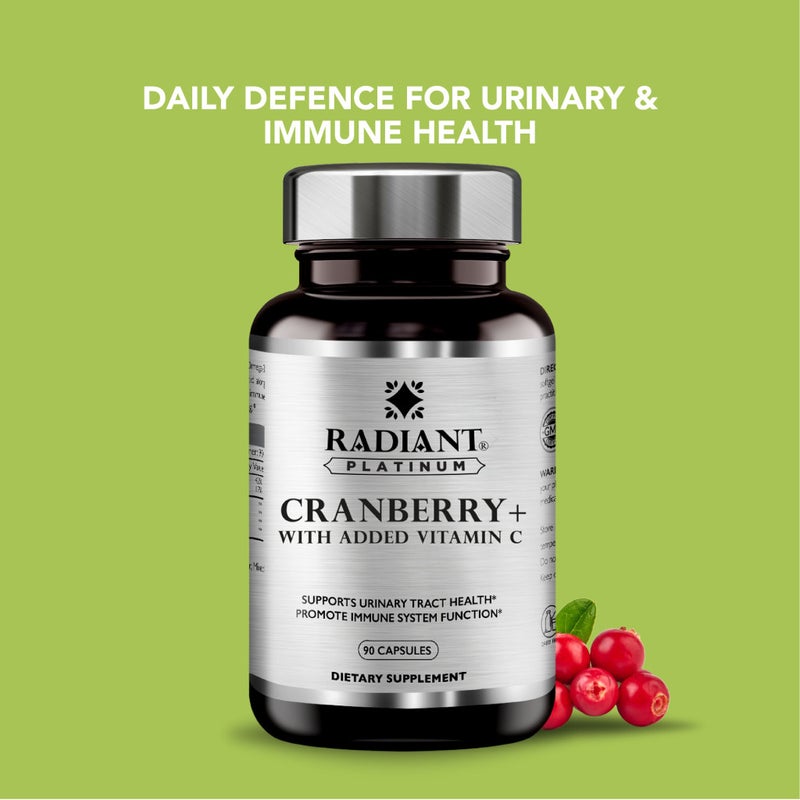 Radiant Platinum Crannberry+ With Added Vitamin C – Promotes Immunity & Supports Urinary Track Health x 90 Capsules - Image 4